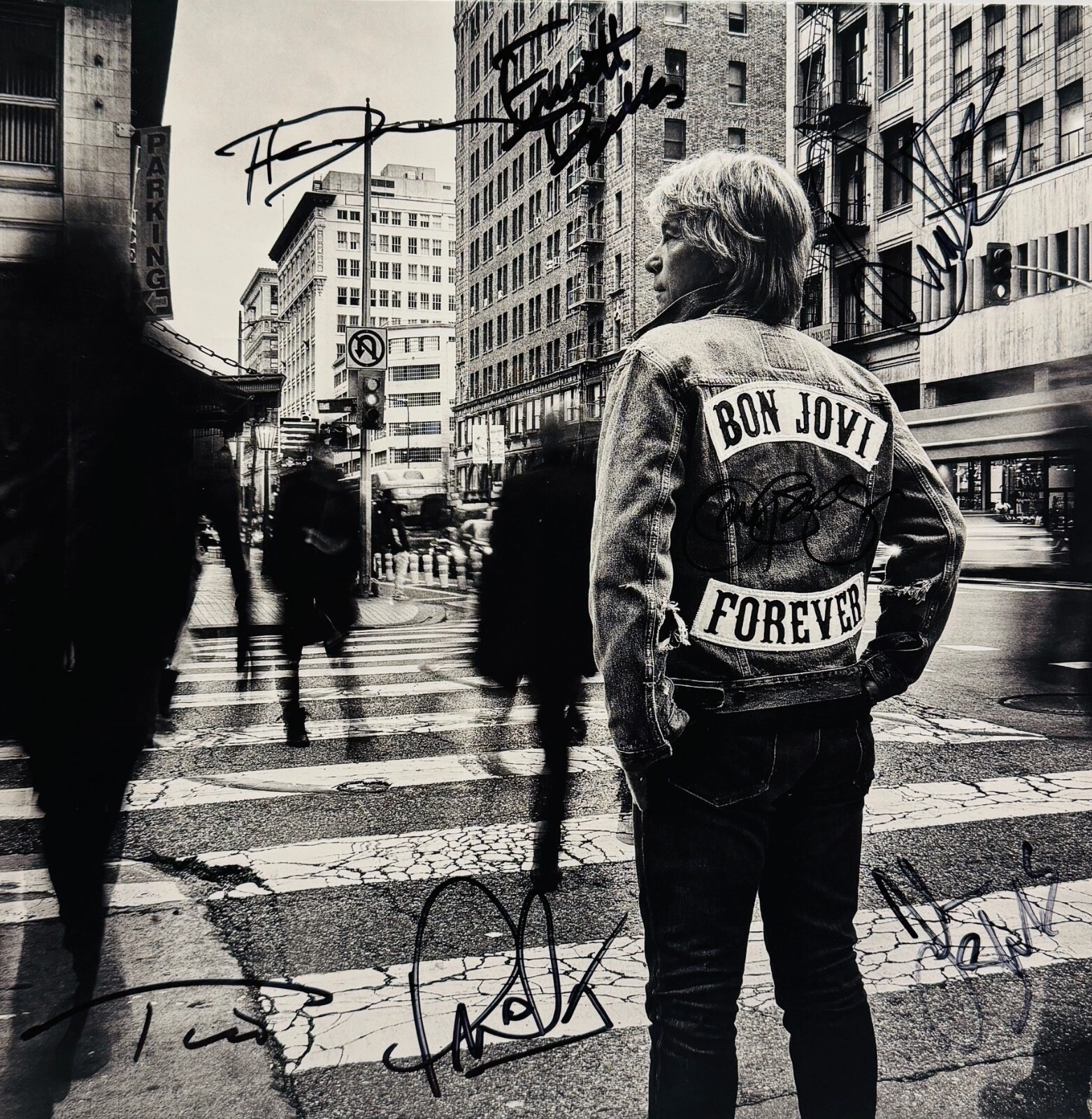 BON JOVI D. BRYAN T. TORRES +4 Signed Autograph LP Cover 