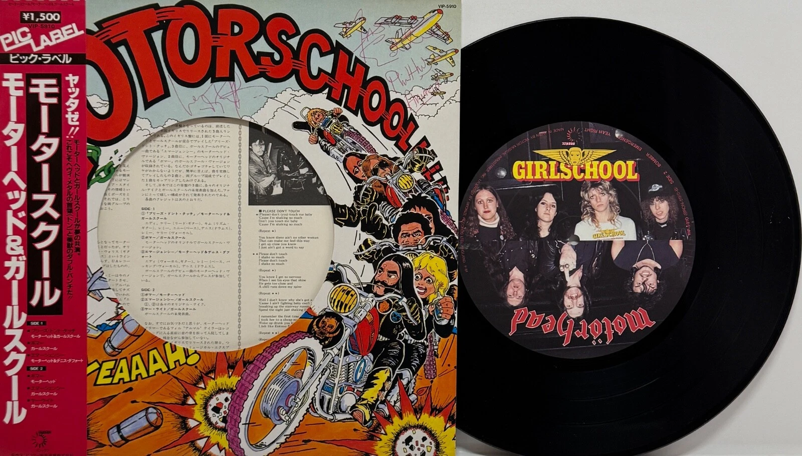 MOTORHEAD L. KILMISTER+2 Signed LP Cover 