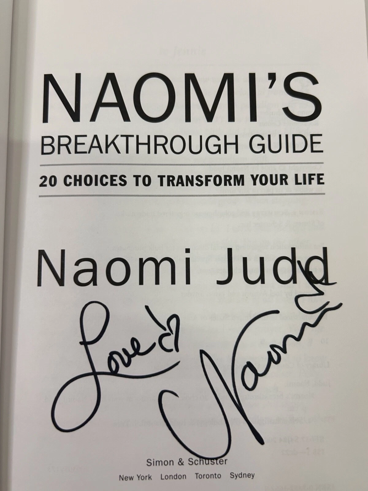 NAOMI JUDD Signed Autograph Book 