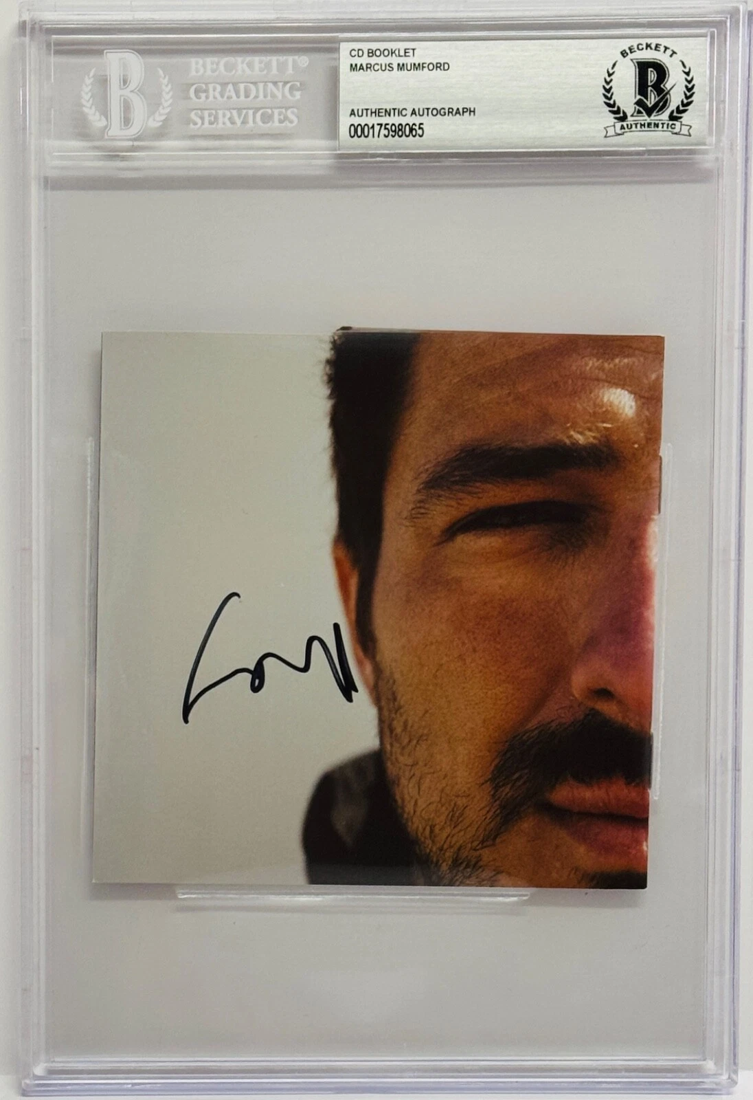 MARCUS MUMFORD Mumford & Sons Signed Slabbed Encapsulated CD Booklet Beckett BAS