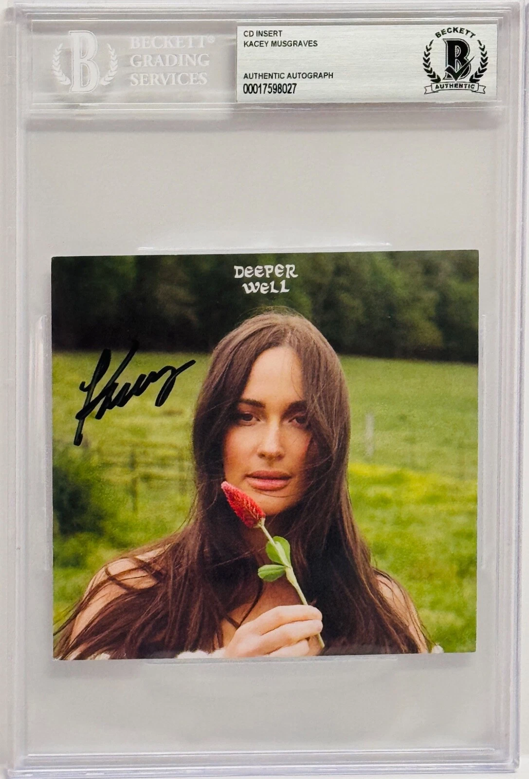 KACEY MUSGRAVES Signed Slabbed Encapsulated Deeper Well CD Cover BAS Beckett