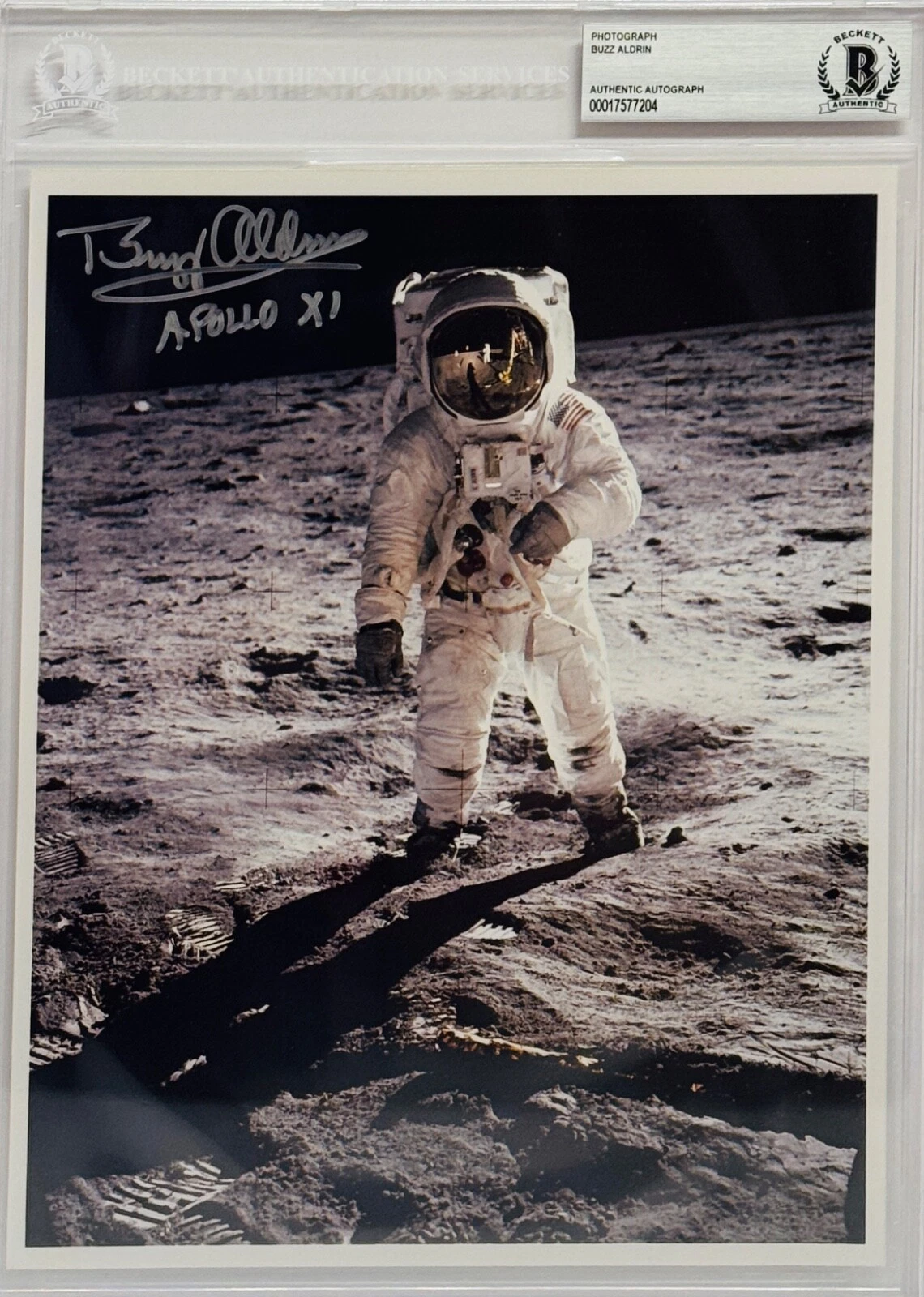 BUZZ ALDRIN Signed Autograph Slabbed 8x10 Photo NASA Apollo 11 Astronaut BAS