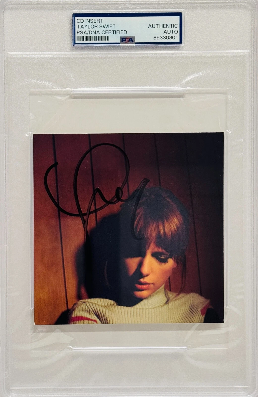 TAYLOR SWIFT Signed Autograph Slabbed Encapsulated CD Insert PSA/DNA 801