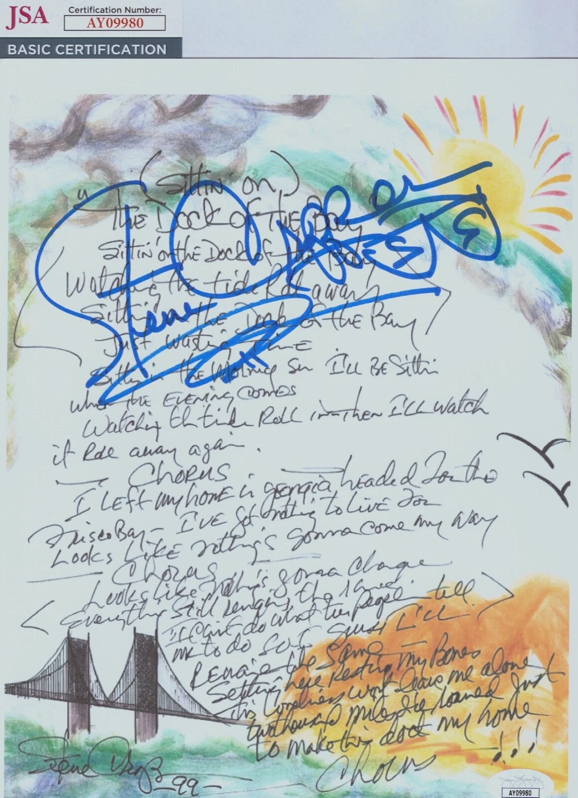 STEVE CROPPER Signed Autograph Lyrics 