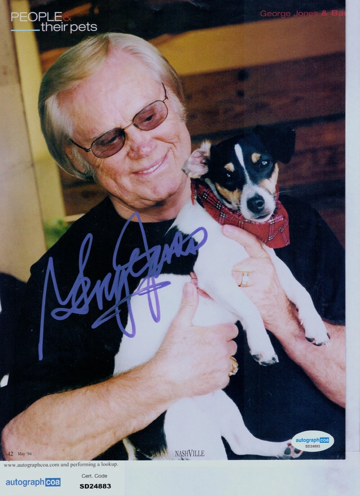 GEORGE JONES Signed Autograph Magazine Page ACOA