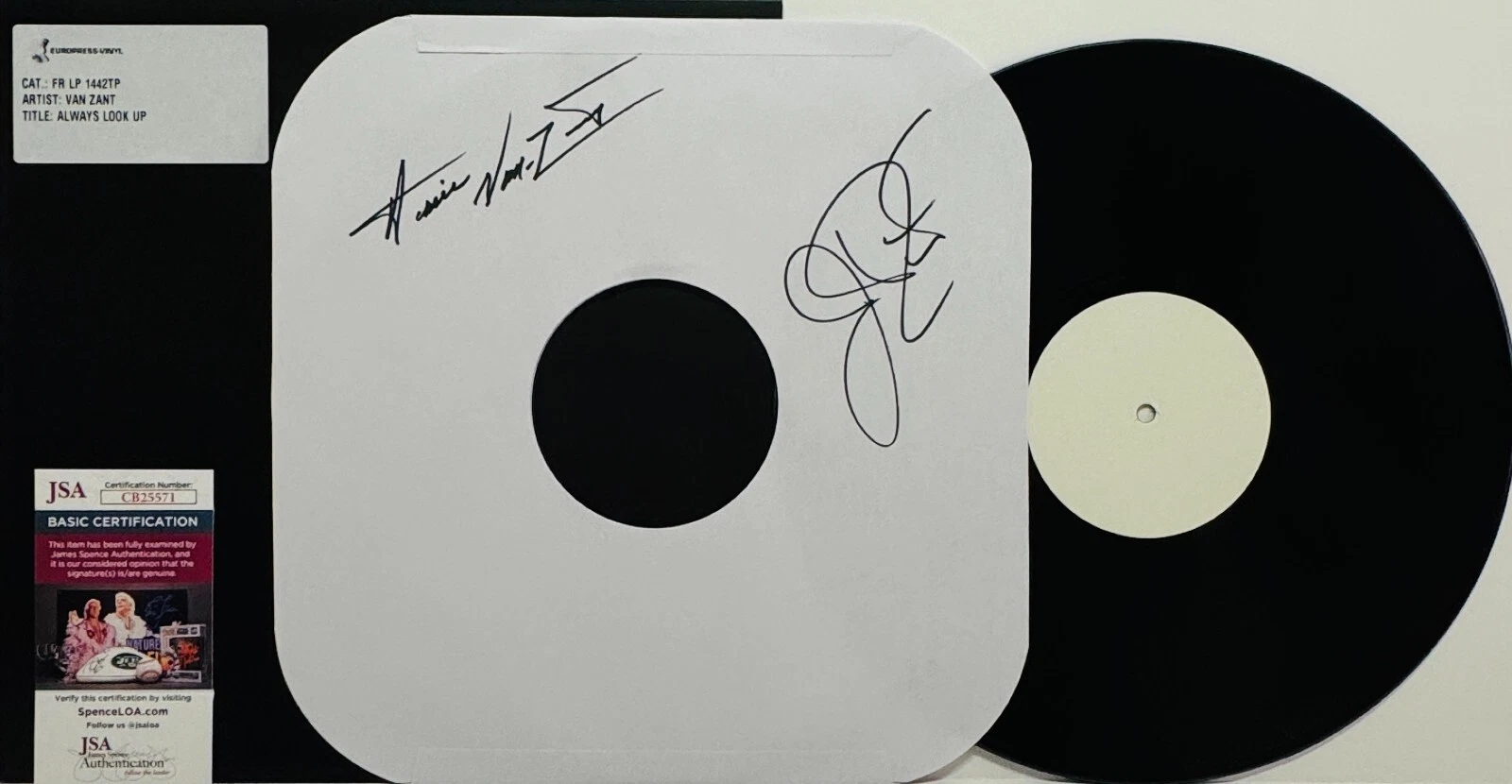 DONNIE VAN ZANT JOHNNY VAN ZANT Signed Album Sleeve w/Test Press Vinyl JSA COA