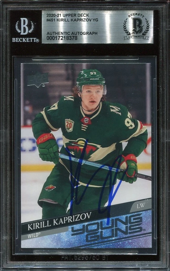 KIRILL KAPRIZOV signed 2020-21 UD YOUNG GUNS ROOKIE CARD RC YG BECKETT (BAS)