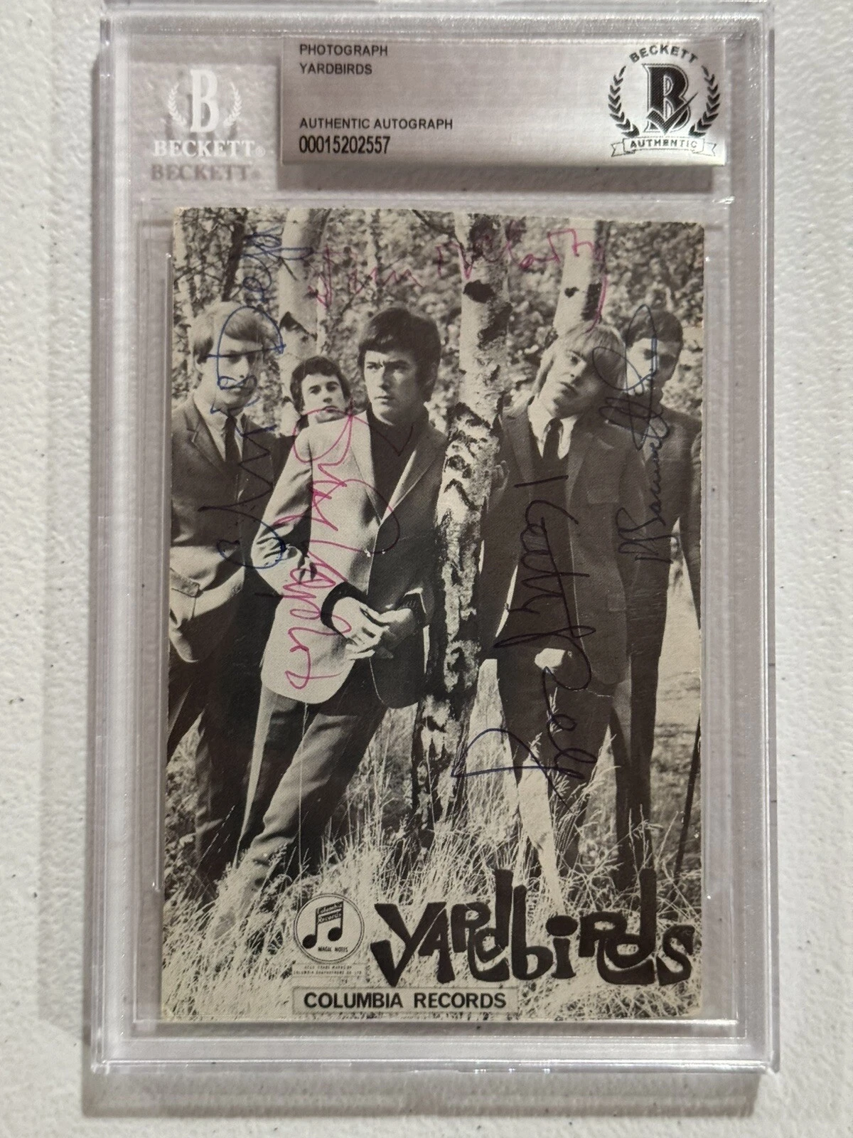 Rare Fully Signed Yardbirds Postcard Clapton Dreja McCarty Smith Relf Beckett