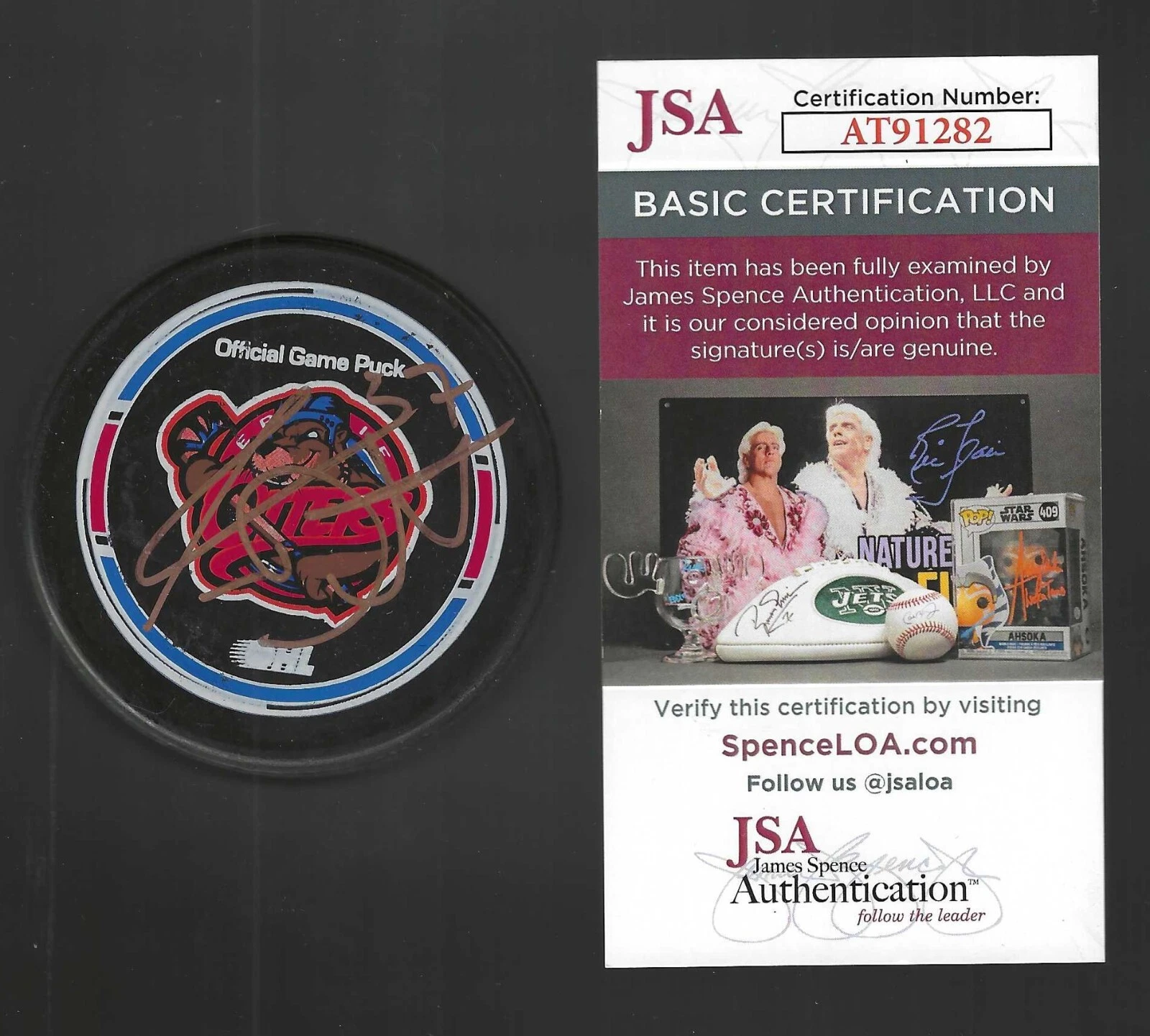 Travis Dermott Signed Erie Otters Official Game Puck Arizona Coyotes JSA COA