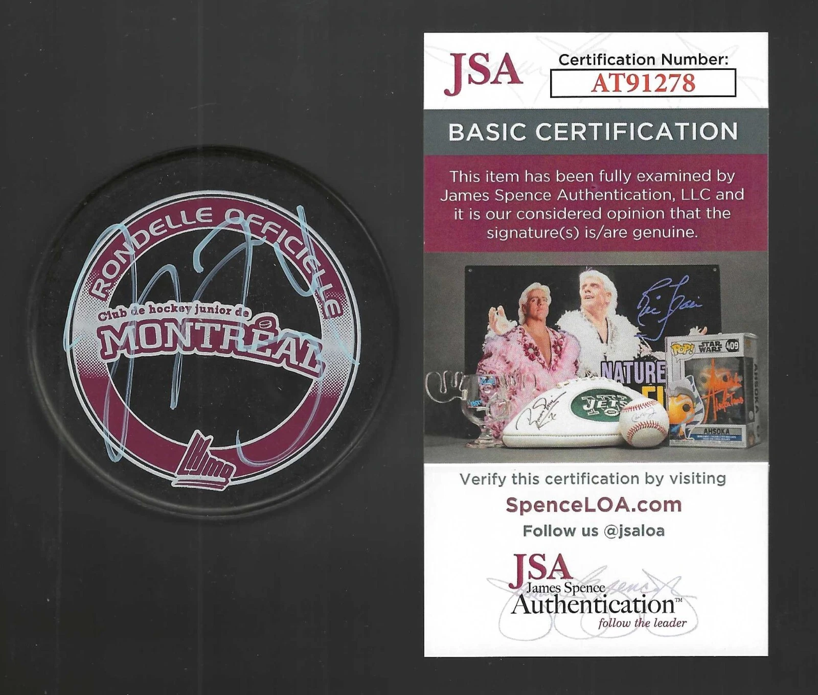 Jake Allen Signed Montreal Juniors Official Game Puck New Jersey Devils JSA COA