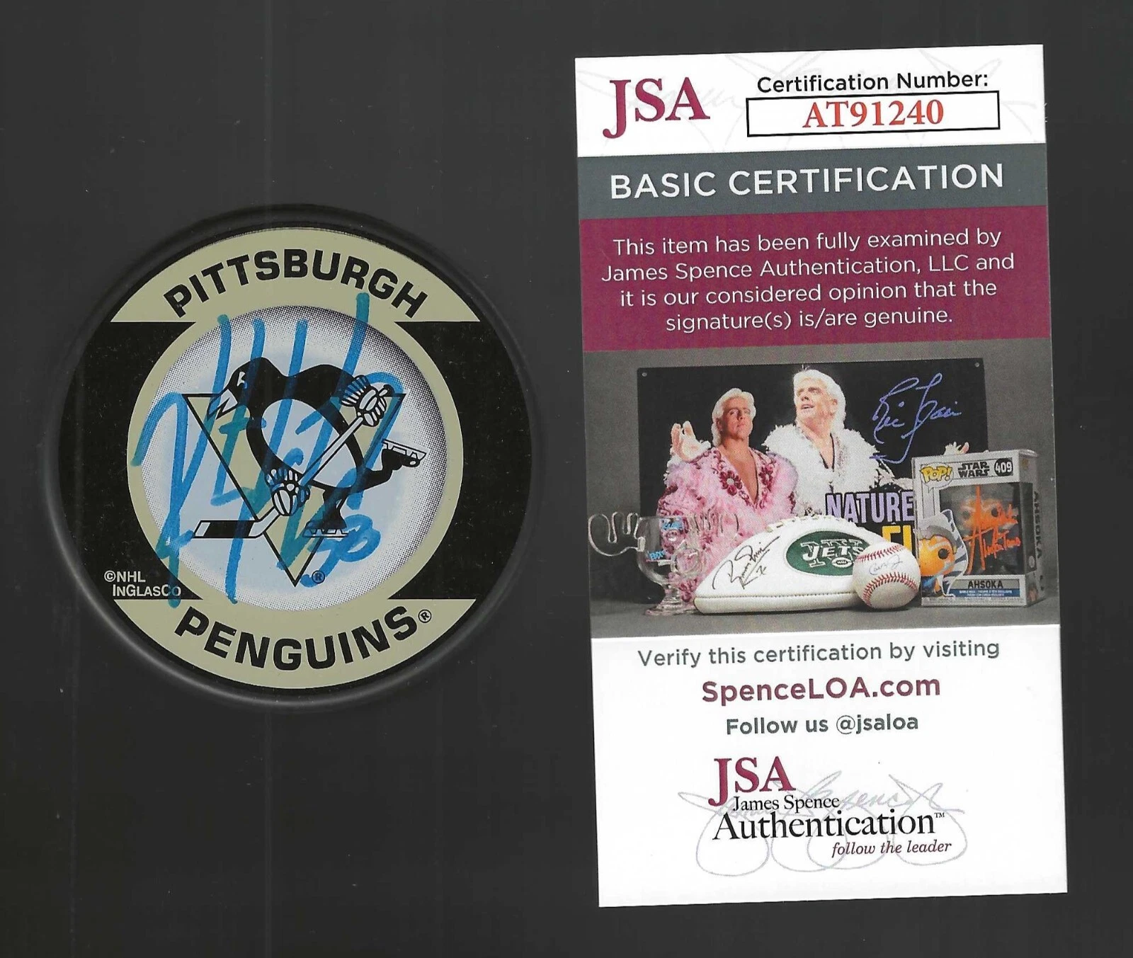 Kris Letang Signed Pittsburgh Penguins Souvenir Puck JSA COA