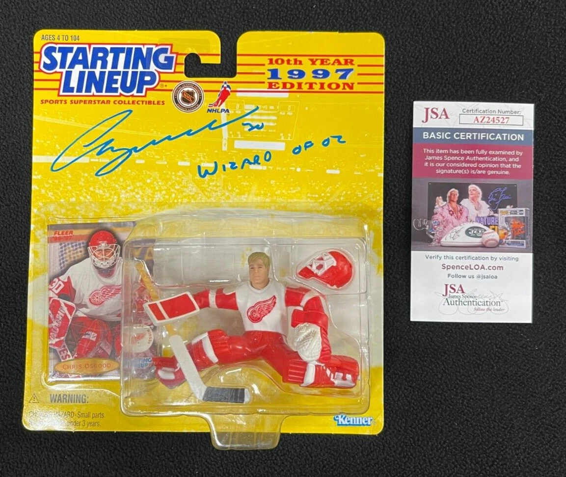 Chris Osgood Signed Inscribed Detroit Red Wings Starting Lineup Figure 2 JSA COA
