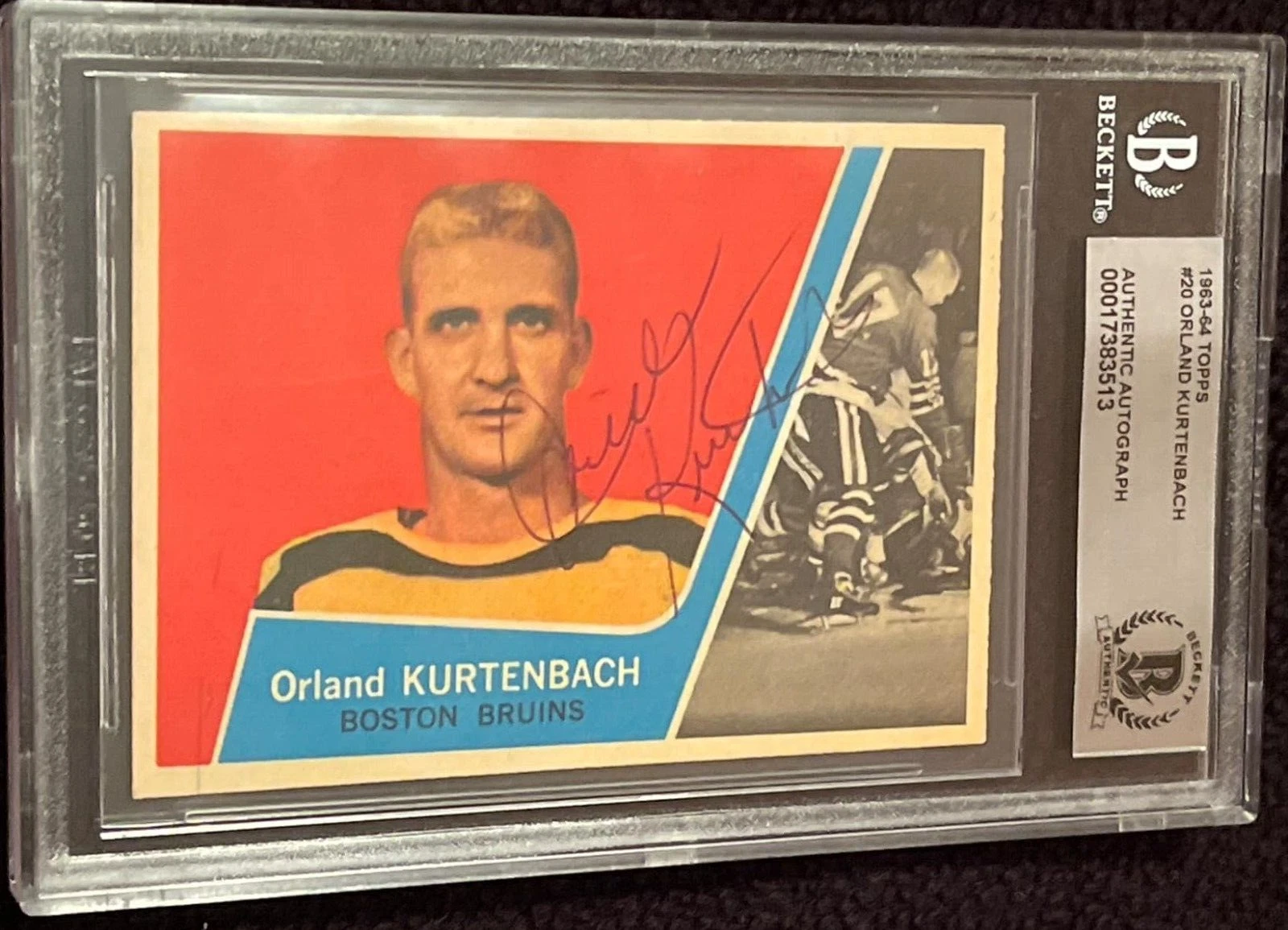 Orland Kurtenbach Signed 1963-64 Topps Card #20 Beckett Authentic