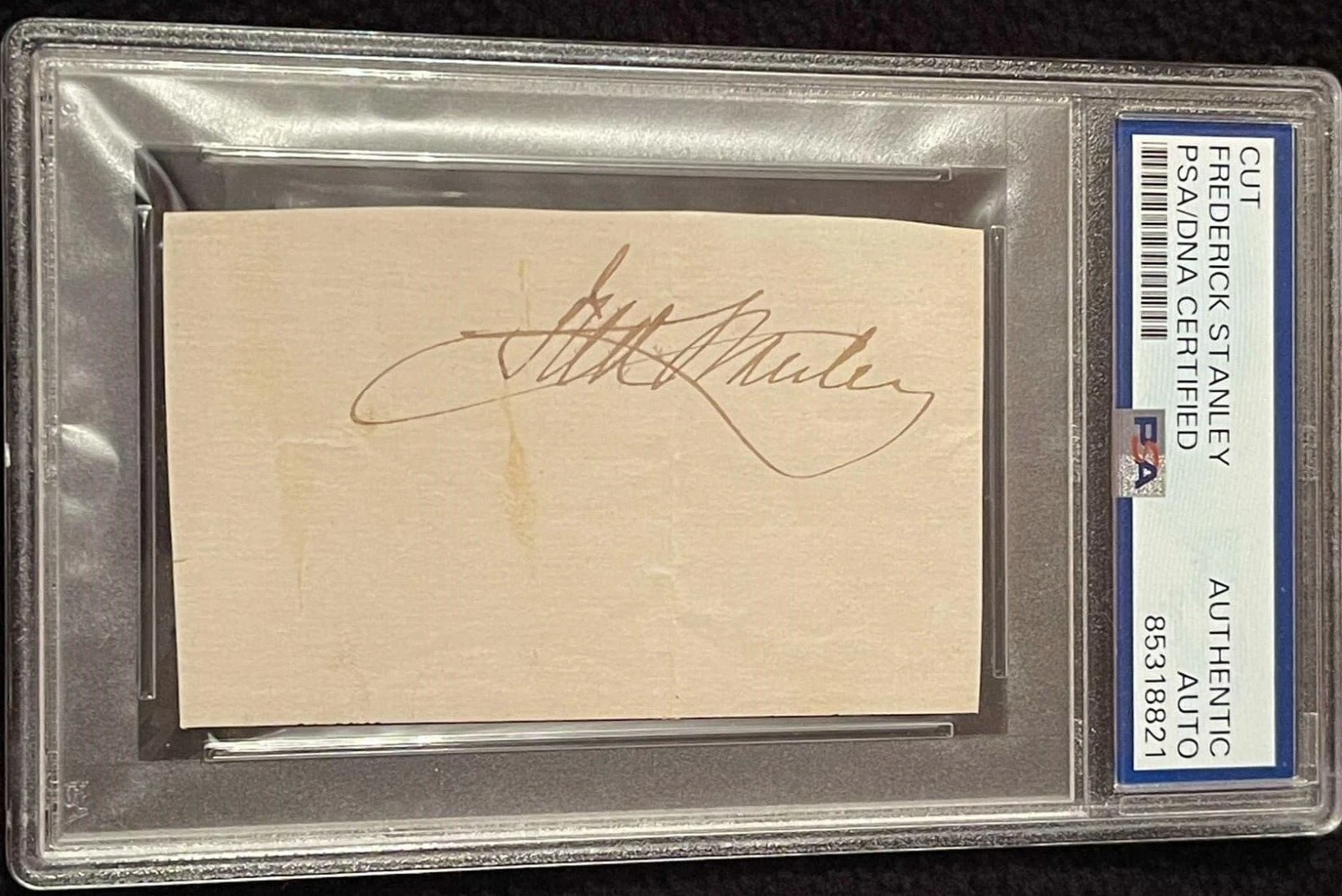 Lord Frederick Stanley Signed Autographed Cut Auto PSA Authenticated Stanley Cup