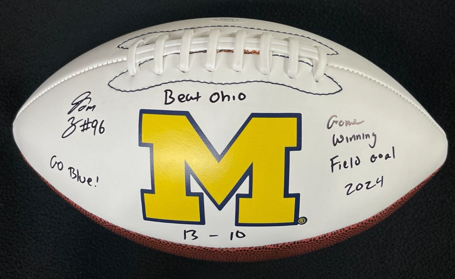 Dominic Zvada Signed & Inscribed Beat Ohio Michigan Wolverines Football JSA COA