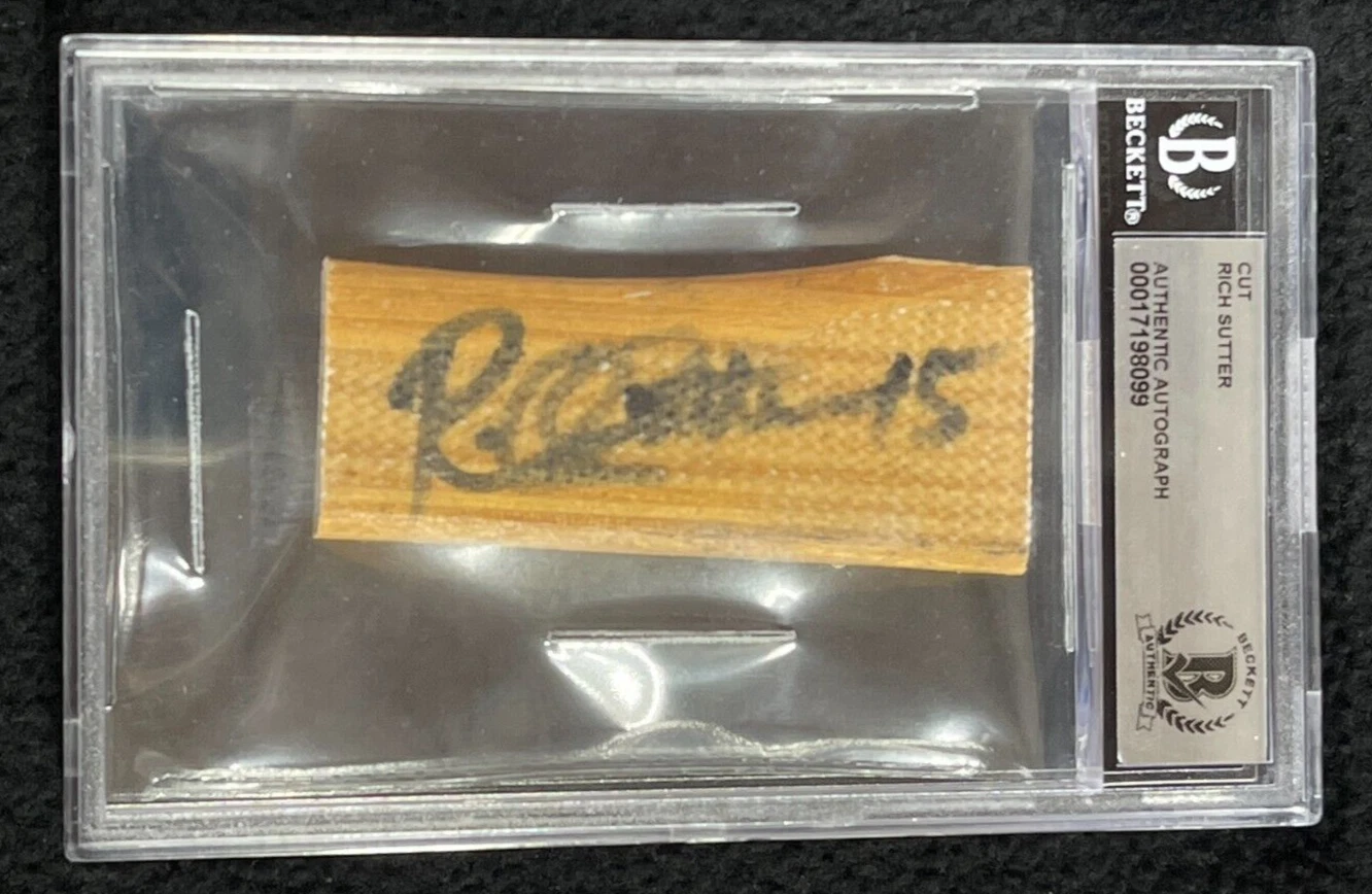 Rich Sutter Signed Stick Cut Autograph Chicago Blackhawks Beckett Certified