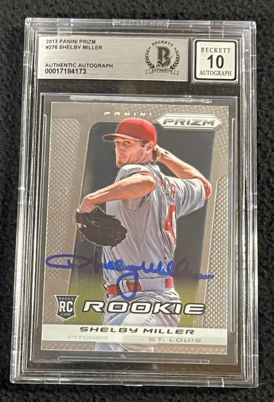 Shelby Miller Signed 2013 Panini Prizm Rookie Card #276 BAS Certified Auto 10