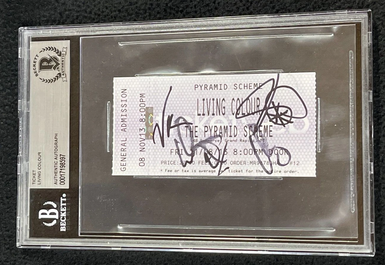 Living Colour Signed Full Concert Ticket WWE CM Punk Theme Beckett Authenticated