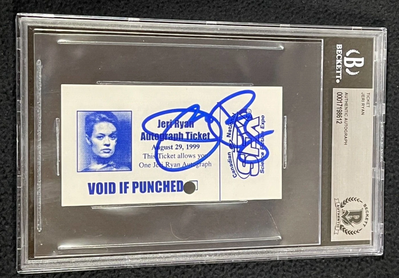 Jeri Ryan Signed Signing Ticket Star Trek Voyager 7 Of 9 #1 Beckett Certified
