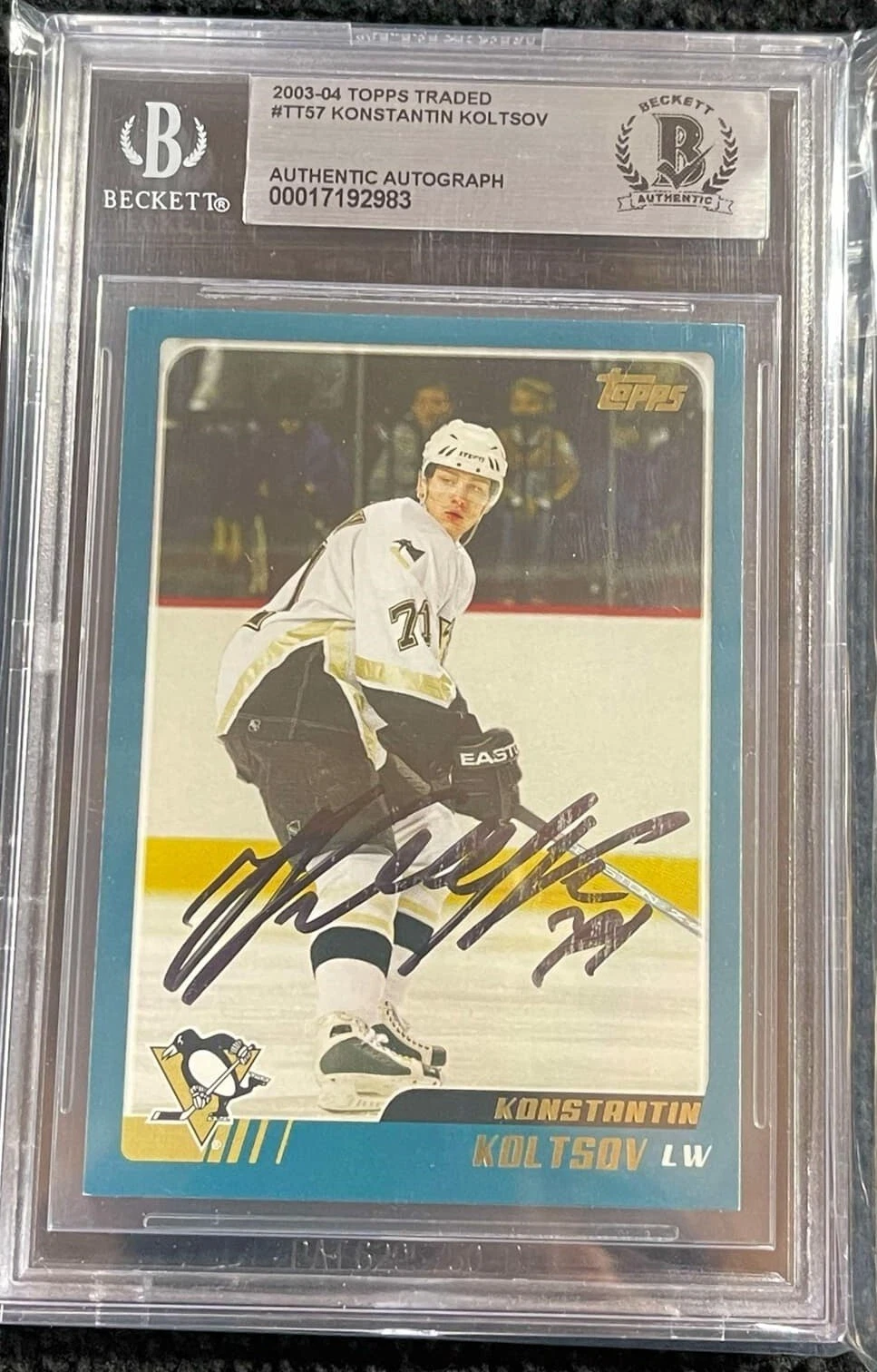 Konstantin Koltsov Signed 2003-04 Topps Traded Card #TT57 Beckett Certified