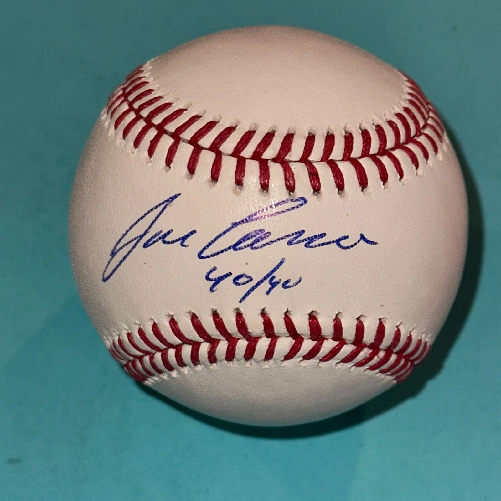 JOSE CANSECO (Oakland A's) Signed Official MLB Baseball w/ JSA COA & 40/40 Inscr