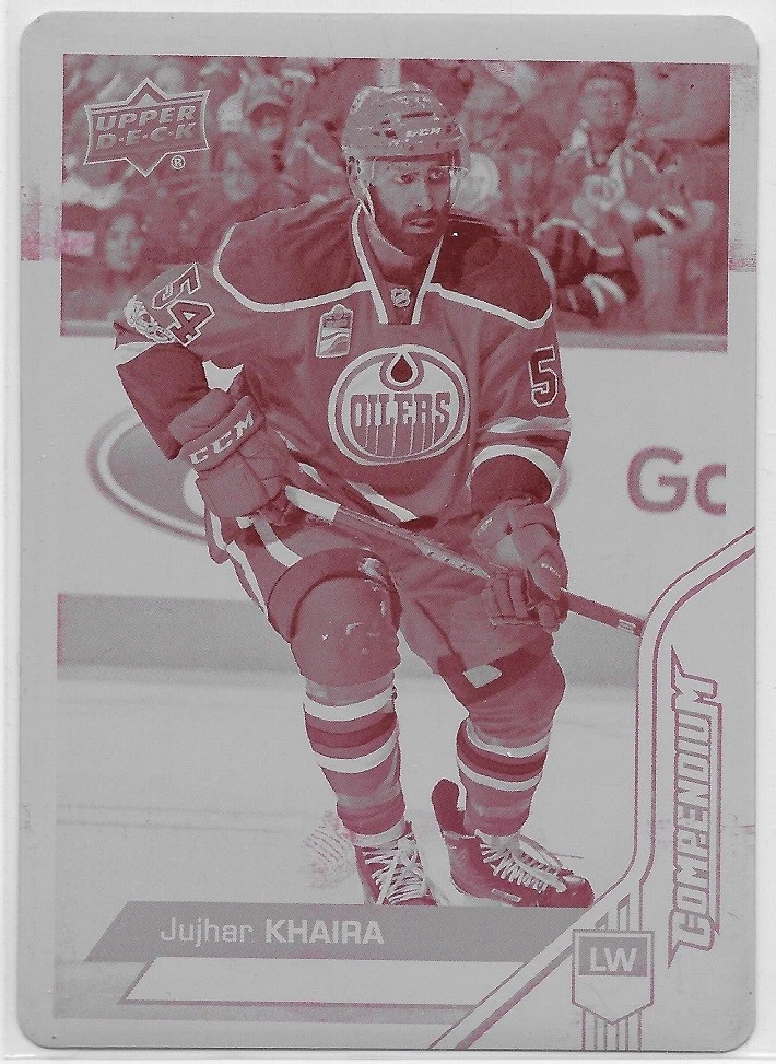 Jujhar Khaira 2016-17 Compendium Magenta Printing Plate 1/1 Hockey Card #690