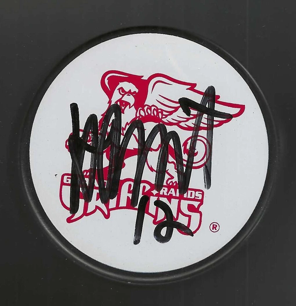 Hugo Boisvert Signed Grand Rapids Griffins White Puck
