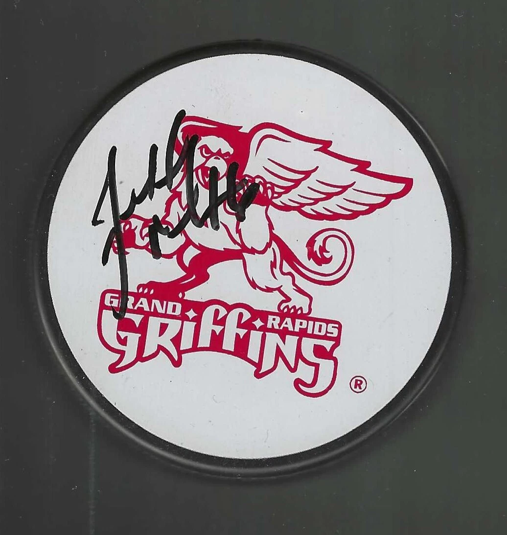 Jeff Nelson Signed Grand Rapids Griffins White Puck