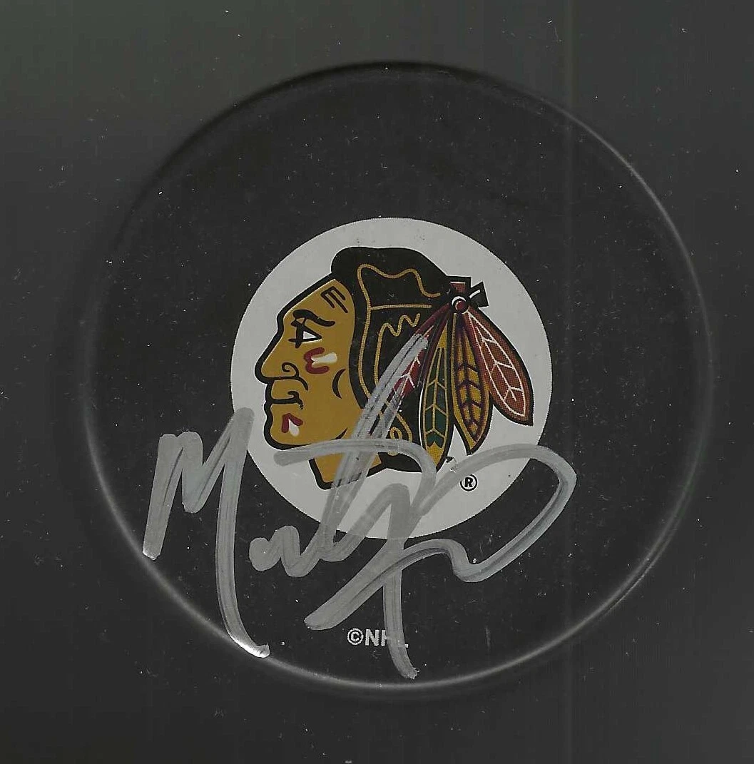 Marty Turco Signed Chicago Blackhawks Puck