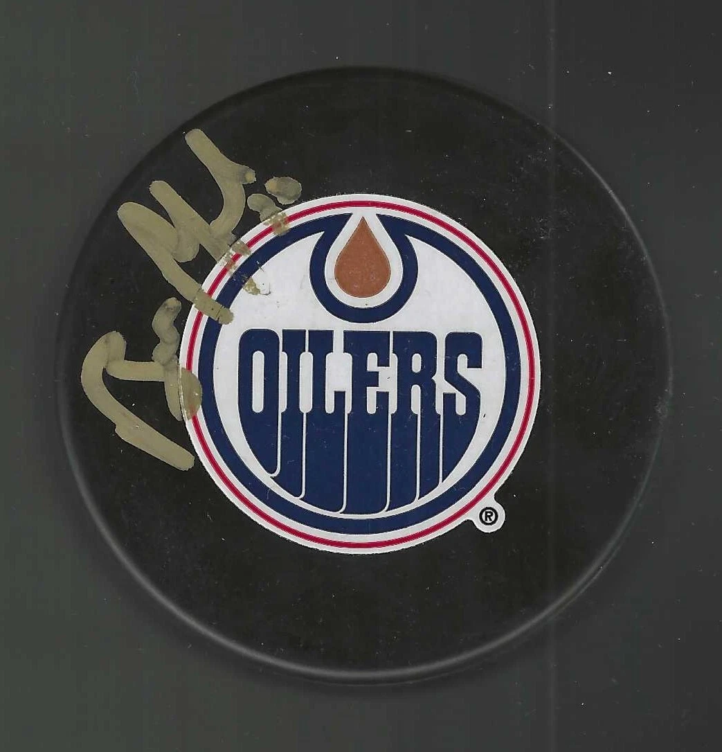 Bill Ranford Signed Edmonton Oilers Souvenir Puck