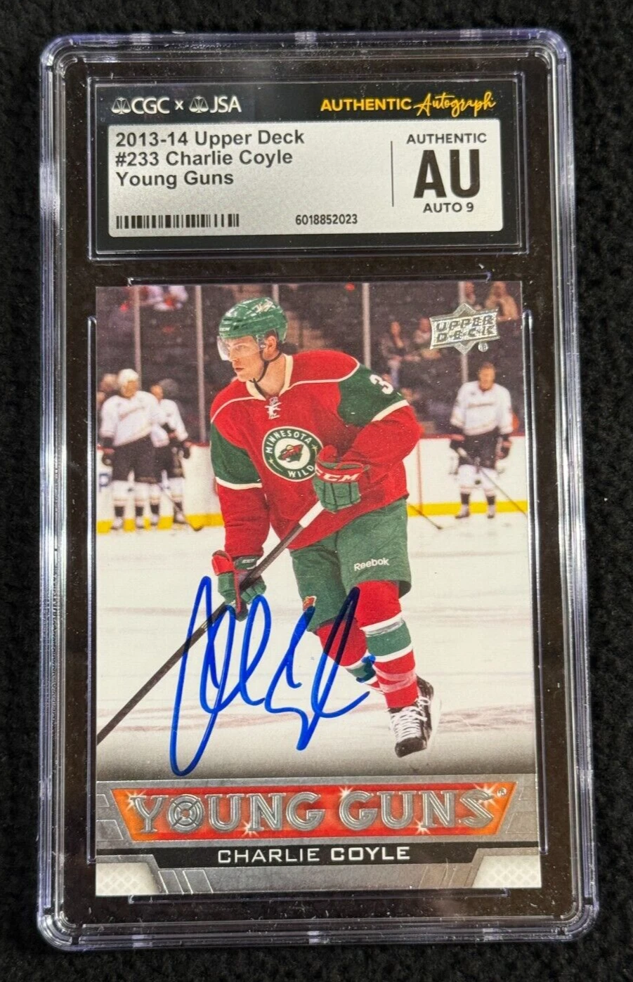 Charlie Coyle Signed 2013/14 Upper Deck Young Guns Rookie Card JSA CGC Certfied