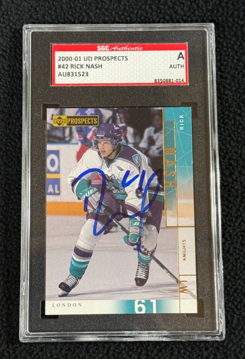 Rick Nash Signed 2000/01 Upper Deck CHL Rick Nash Rookie Card #42 SCG Certified