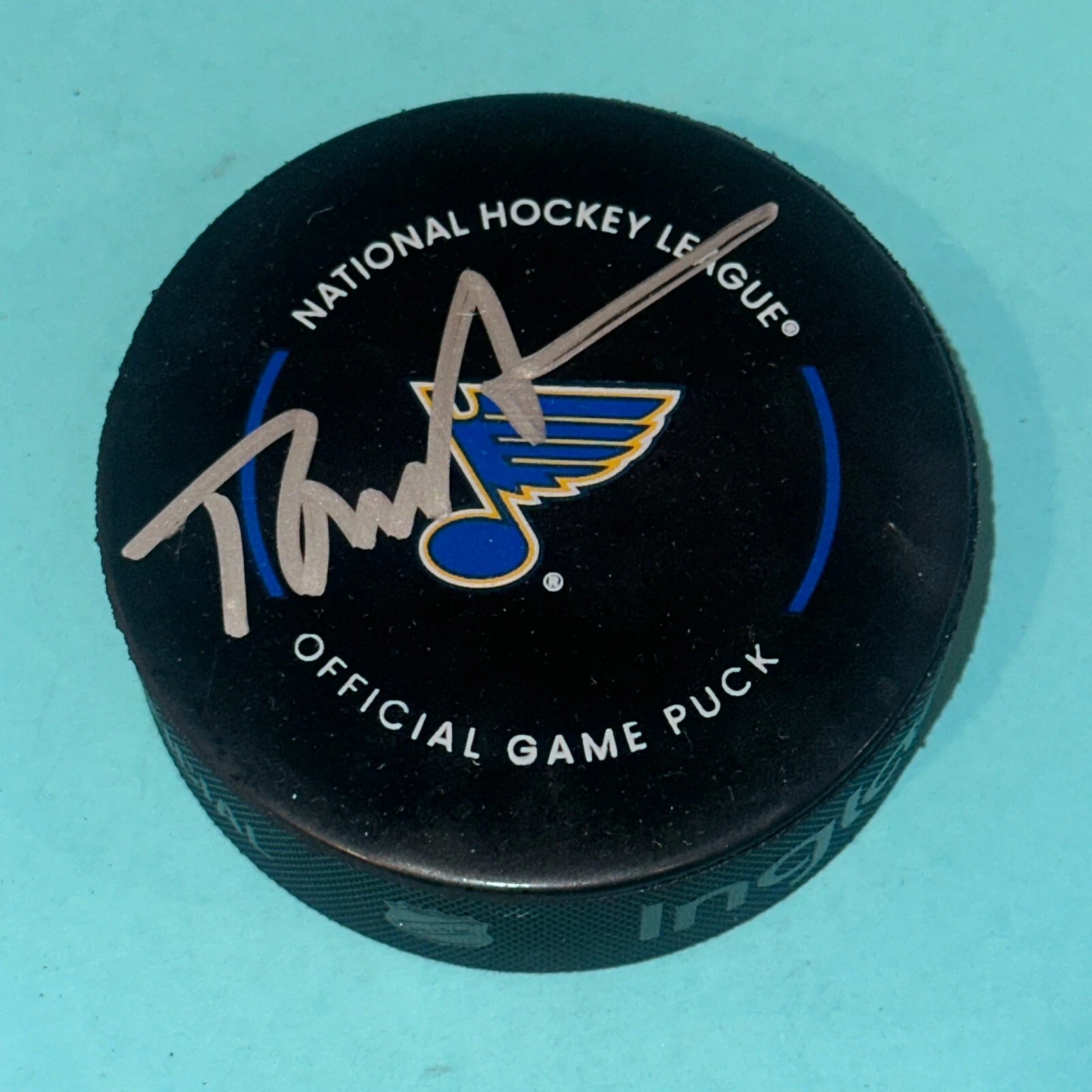 TOM STILLMAN Signed St. Louis BLUES Official GAME Puck Beckett (BAS)