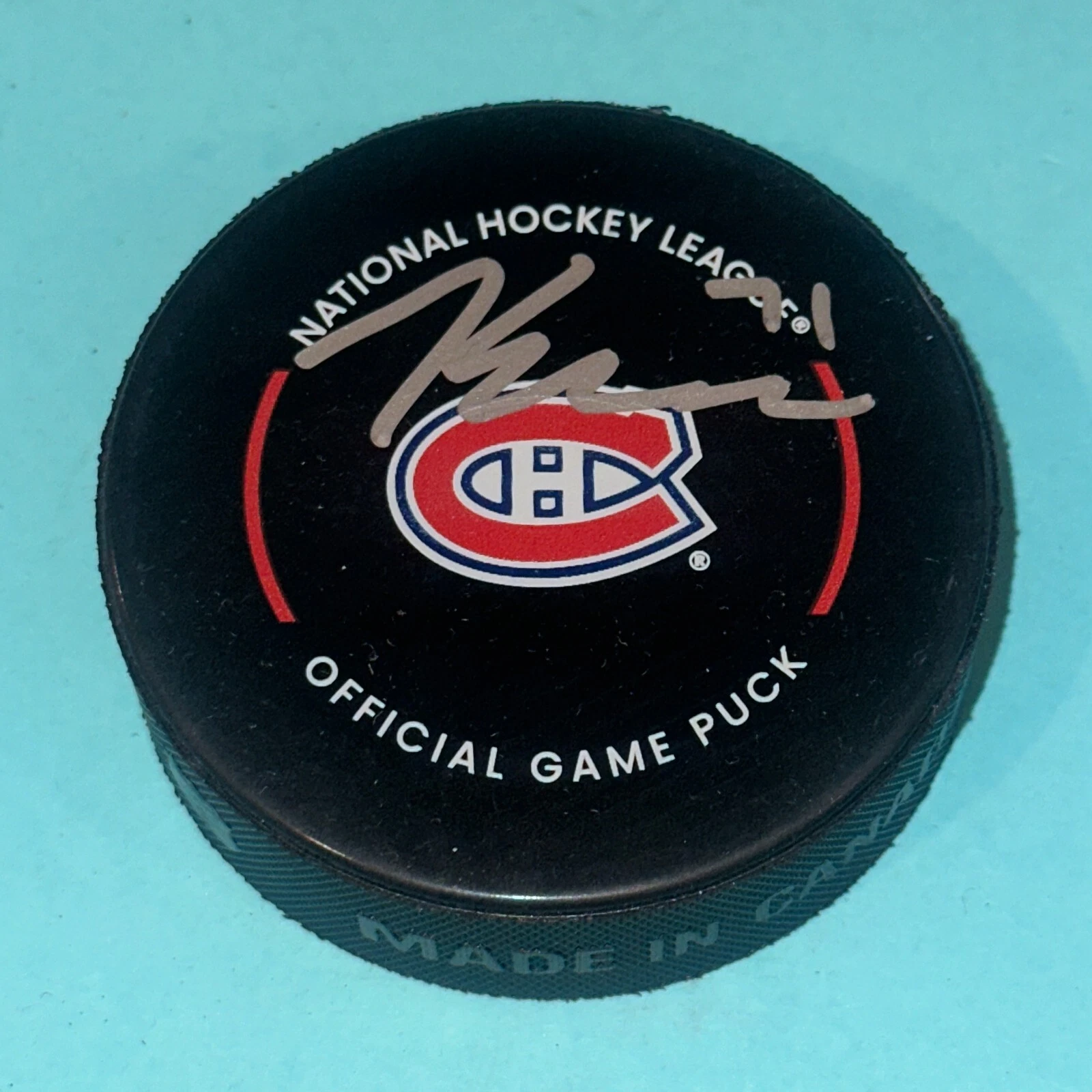 JAKE EVANS Signed Montreal CANADIENS Official GAME Puck Beckett (BAS)