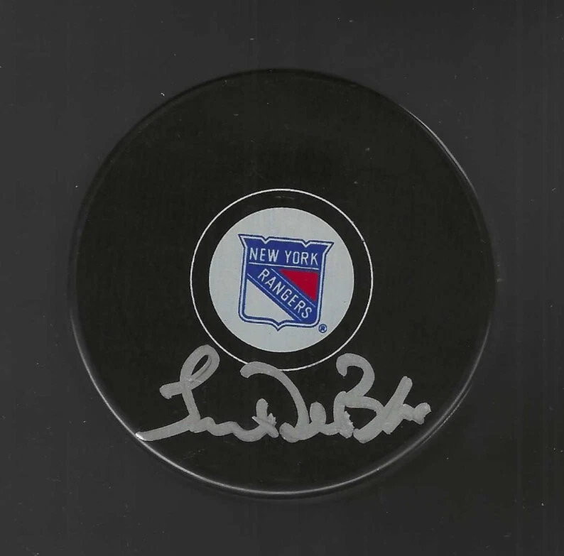 Lucien DeBlois Signed New York Rangers Puck