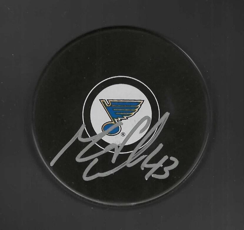 Mike Weaver Signed St Louis Blues Puck