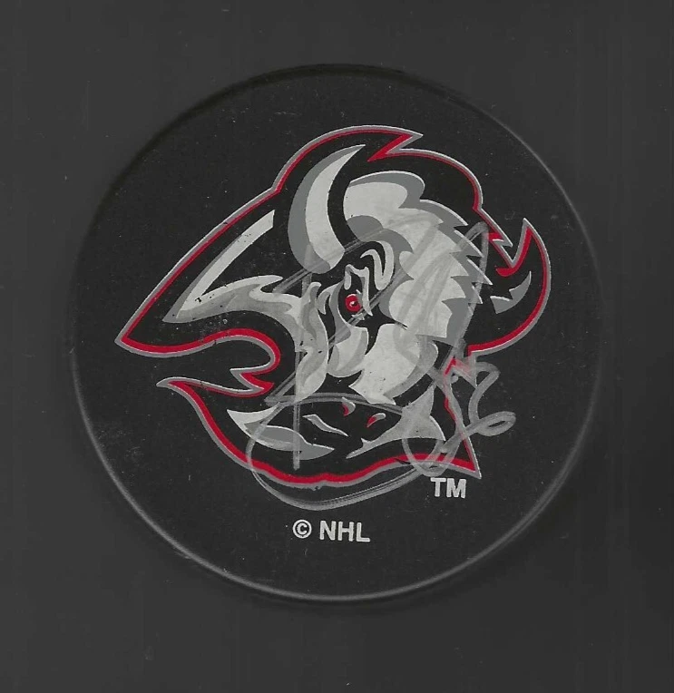 Bob Boughner Signed Buffalo Sabres Goat Head Ravens Athletic Puck