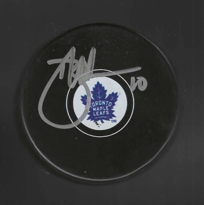 Brad May Signed Toronto Maple Leafs Puck