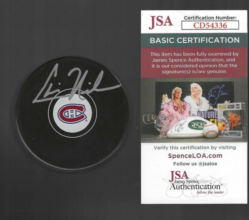 Chris Nilan Signed Montreal Canadiens Puck JSA COA