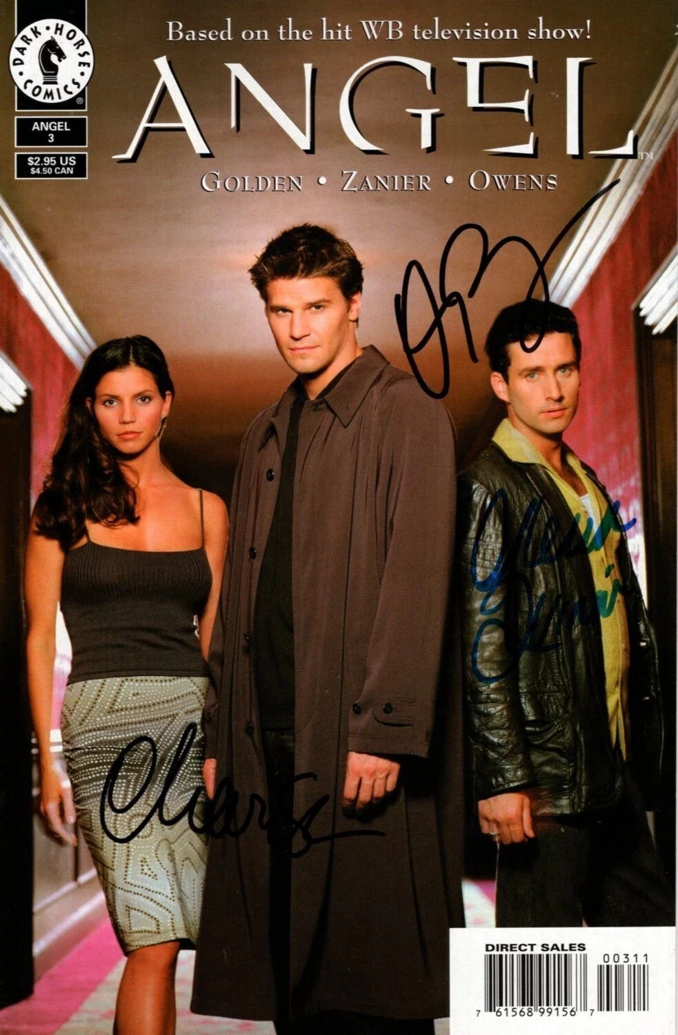 DAVID BOREANAZ CHARISMA CARPENTER & ALEXIS DENISOF signed ANGEL comic book RARE
