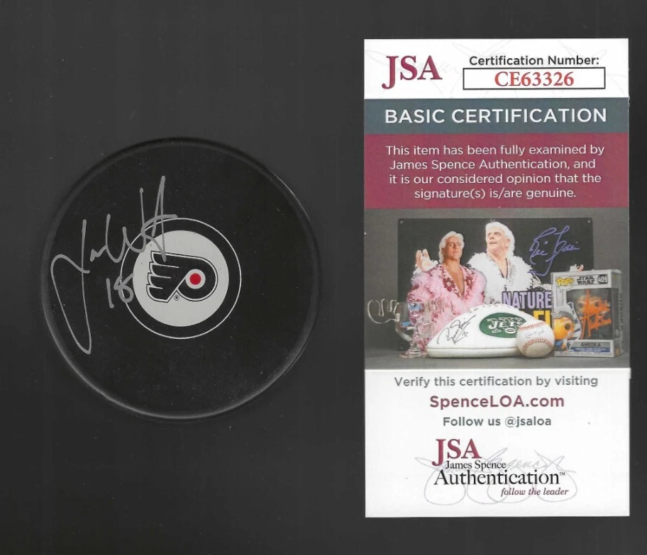 Jamie Wright Signed Philadelphia Flyers Puck JSA COA