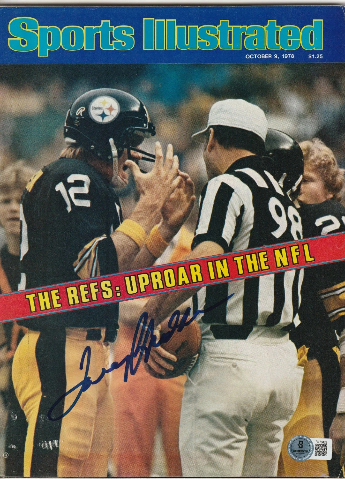 TERRY BRADSHAW Signed 10/9/78 SPORTS ILLUSTRATED Beckett Auth (BAS)