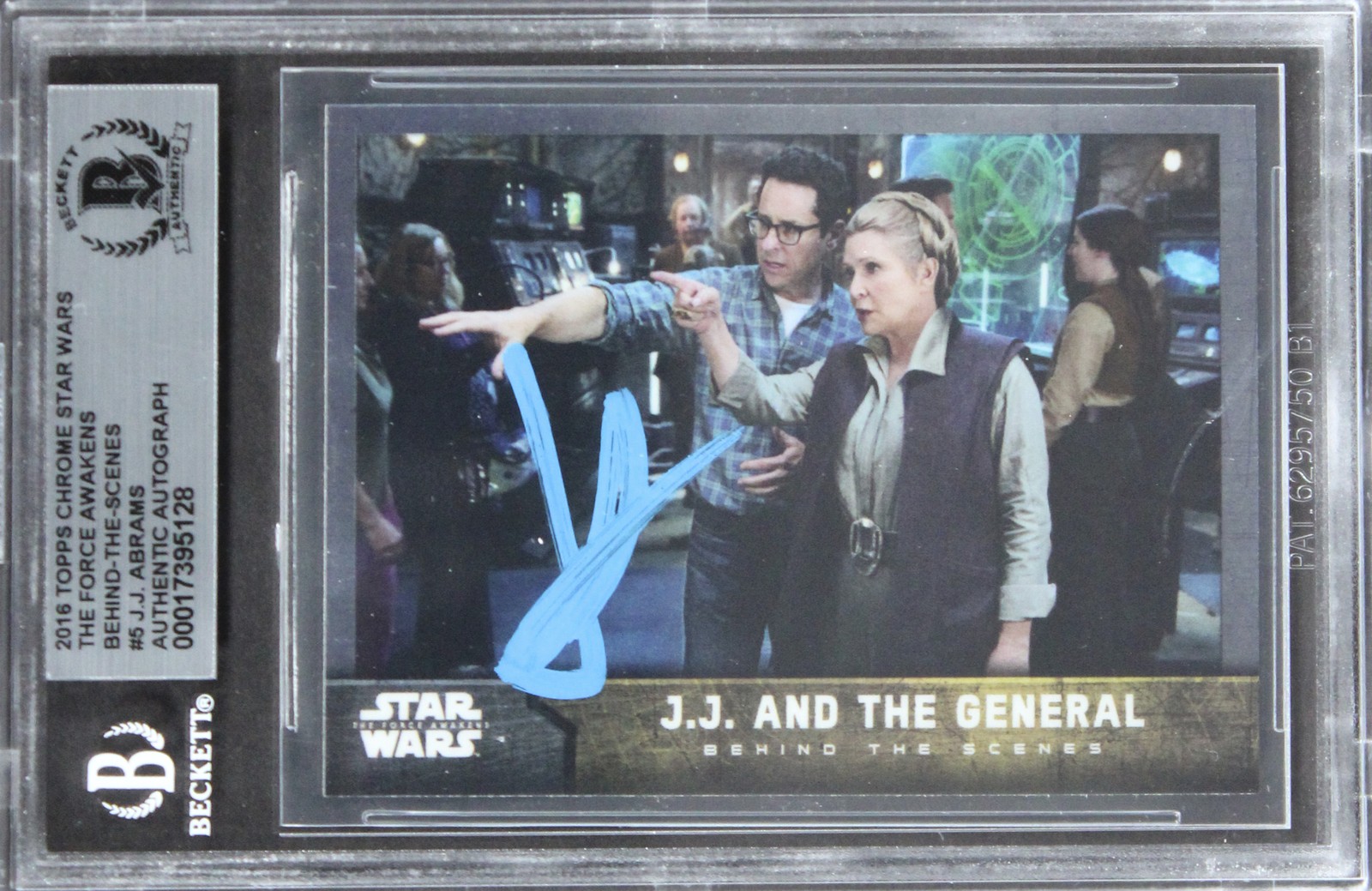 J.J. Abrams Signed 2016 Topps Chrome SW The Force Awakens BTS #5 Card BAS Slab