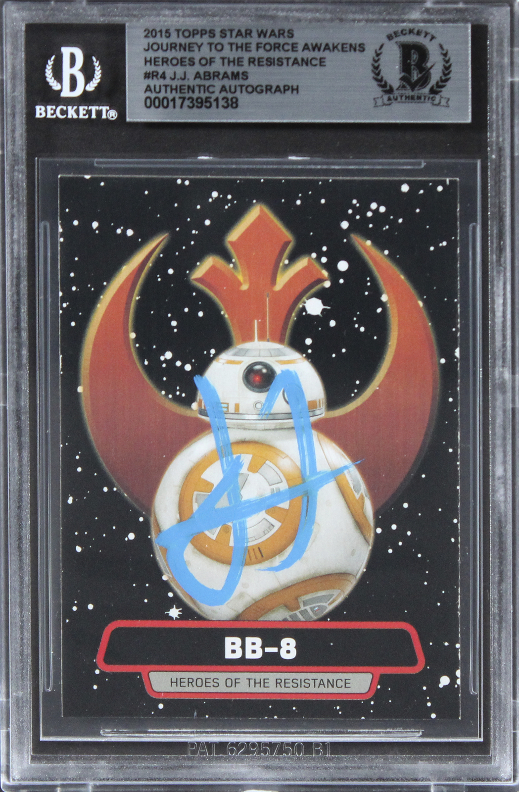 J.J. Abrams Signed 2015 Topps Star Wars Journey TTF Awakens #R4 Card BAS Slab