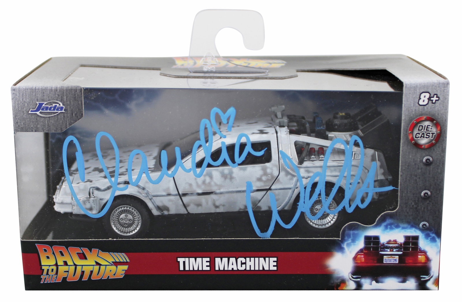 Claudia Wells Back To The Future Signed 1:32 Metal DeLorean Time Machine BAS Wit