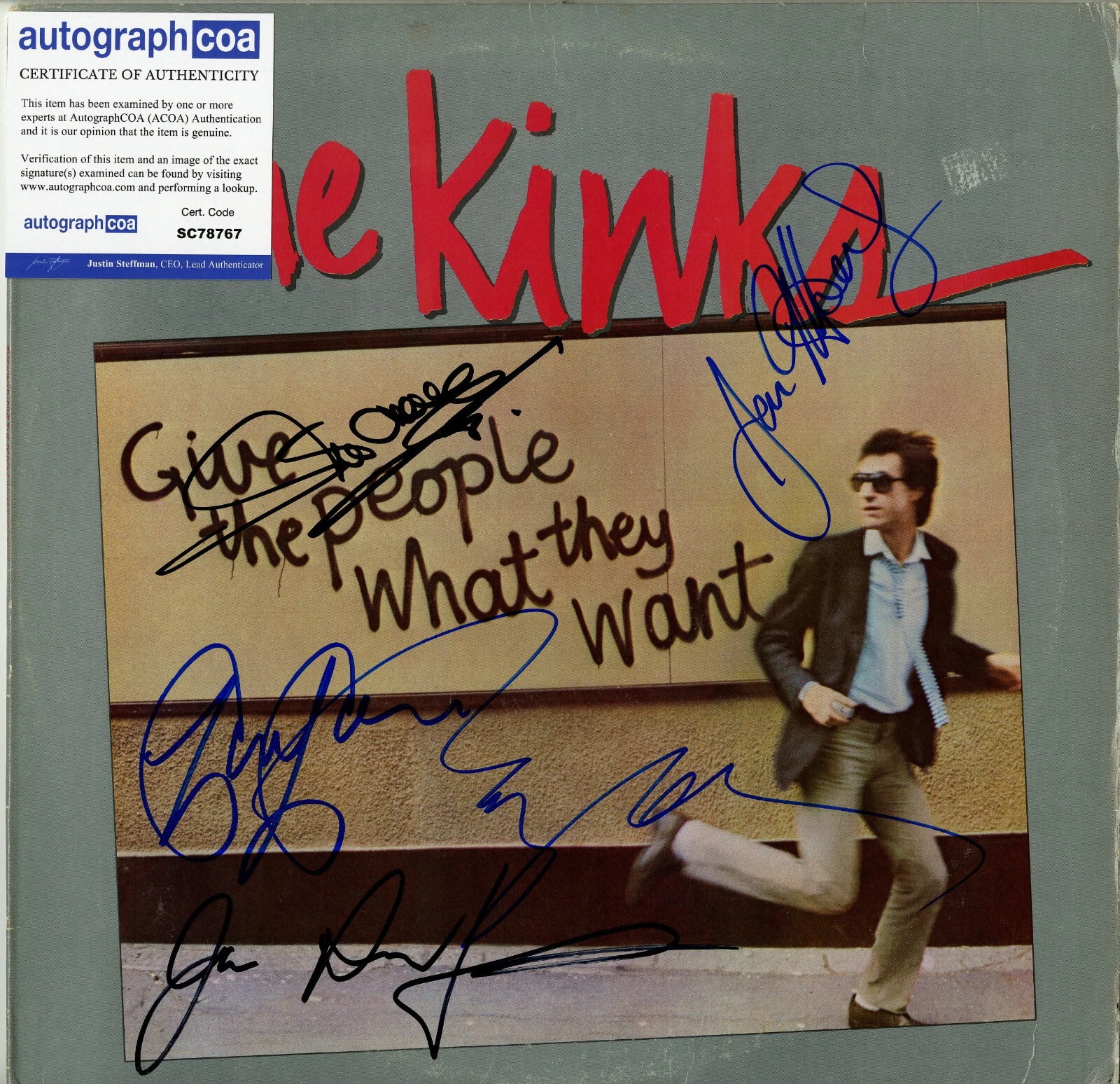 KINKS RAY DAVE DAVIES MICK AVORY +2 Give The People What The Want SIGNED ACOA