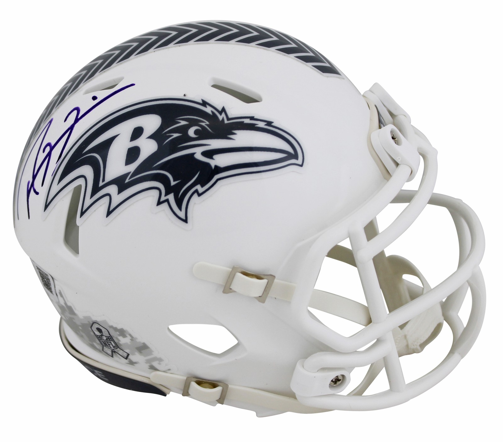 Ravens Ray Lewis Signed Salute To Service III Speed Mini Helmet BAS Witnessed