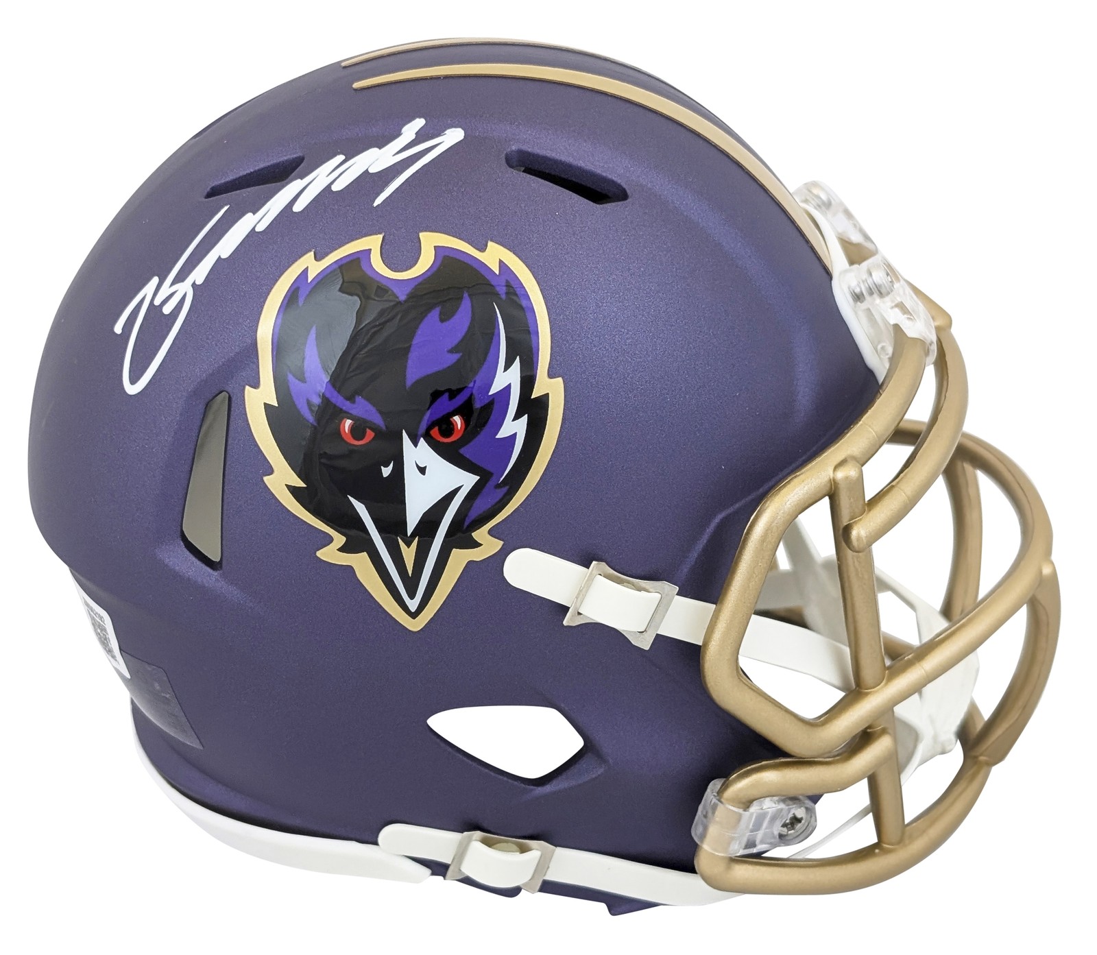 Ravens Zay Flowers Signed 2024 On-Field Alt Speed Mini Helmet BAS Witnessed