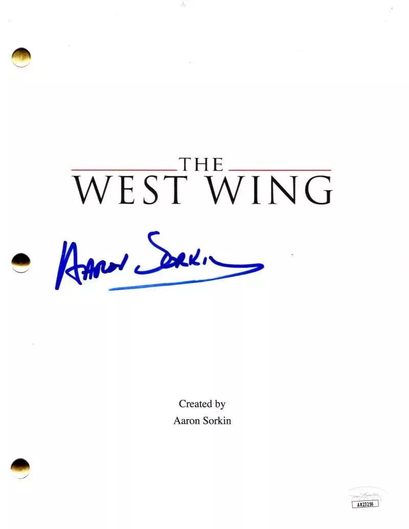 Aaron Sorkin Signed Autograph The West Wing Full Pilot Script ...