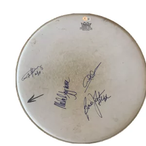 AC/DC Band Signed Autographed 16: drumhead Beckett Certified Angus Malcolm +2